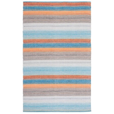 Safavieh 6 x 6 ft. Montauk Contemporary Hand Woven Square Rug Grey & Orange MTK851P-6SQ